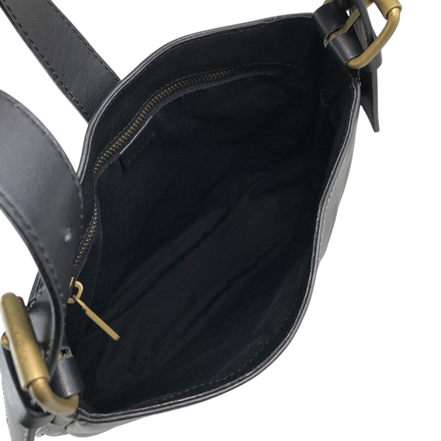 CELINE Front Buckle Shoulder bag Black Vintage f5ds3s