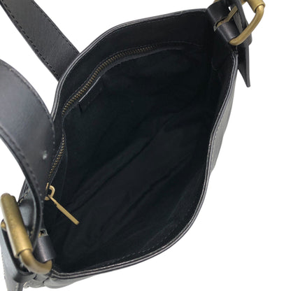 CELINE Front Buckle Shoulder bag Black Vintage f5ds3s
