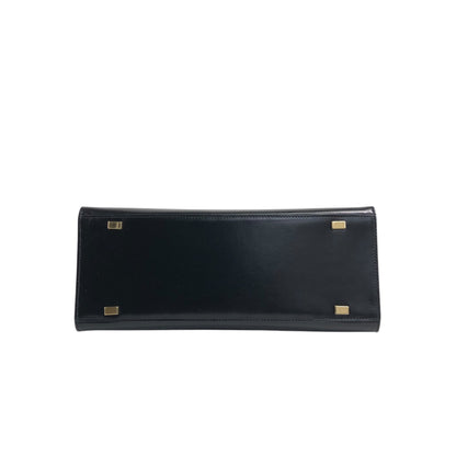 CELINE Gancini Two-way Top Handle Handbag Shoulder bag Black Vintage cjehs7