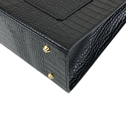 Yves Saint Laurent YSL Logo Handbag Black Vintage 3e2ciz