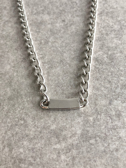 Christian Dior Logo Motif Necklace Silver Vintage nvyvs8