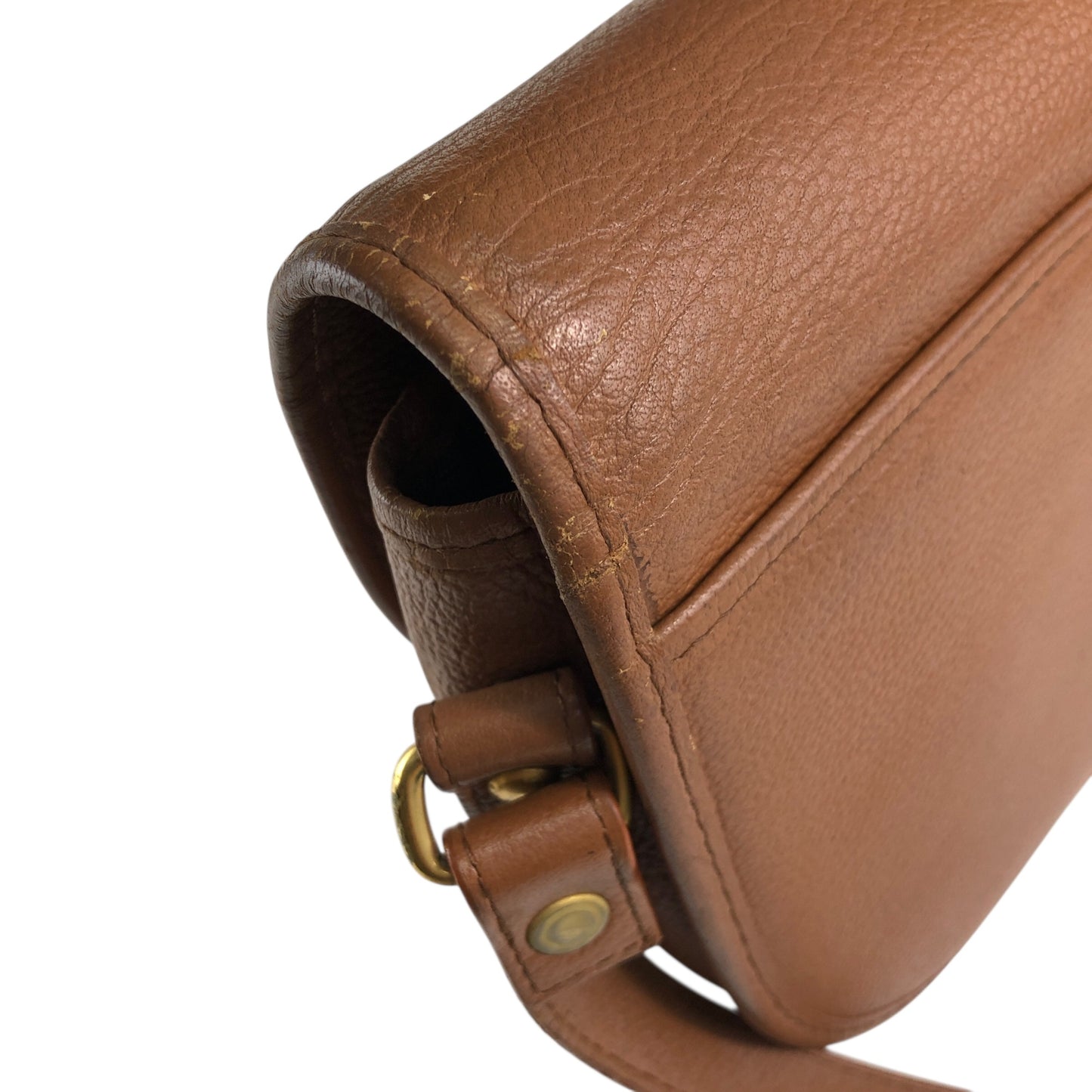 Yves Saint Laurent YSL Logo Shoulder bag Brown Vintage ews436