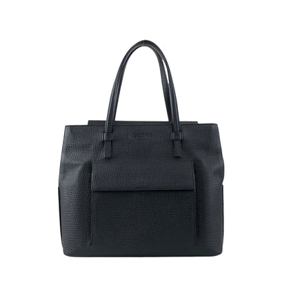 LOEWE Logo Embossed Front Pocket Handbag Black Vintage kmkg4n