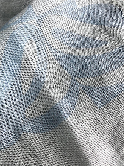 LOEWE Anagram Linen Scarf Blue Vintage a2vpyd