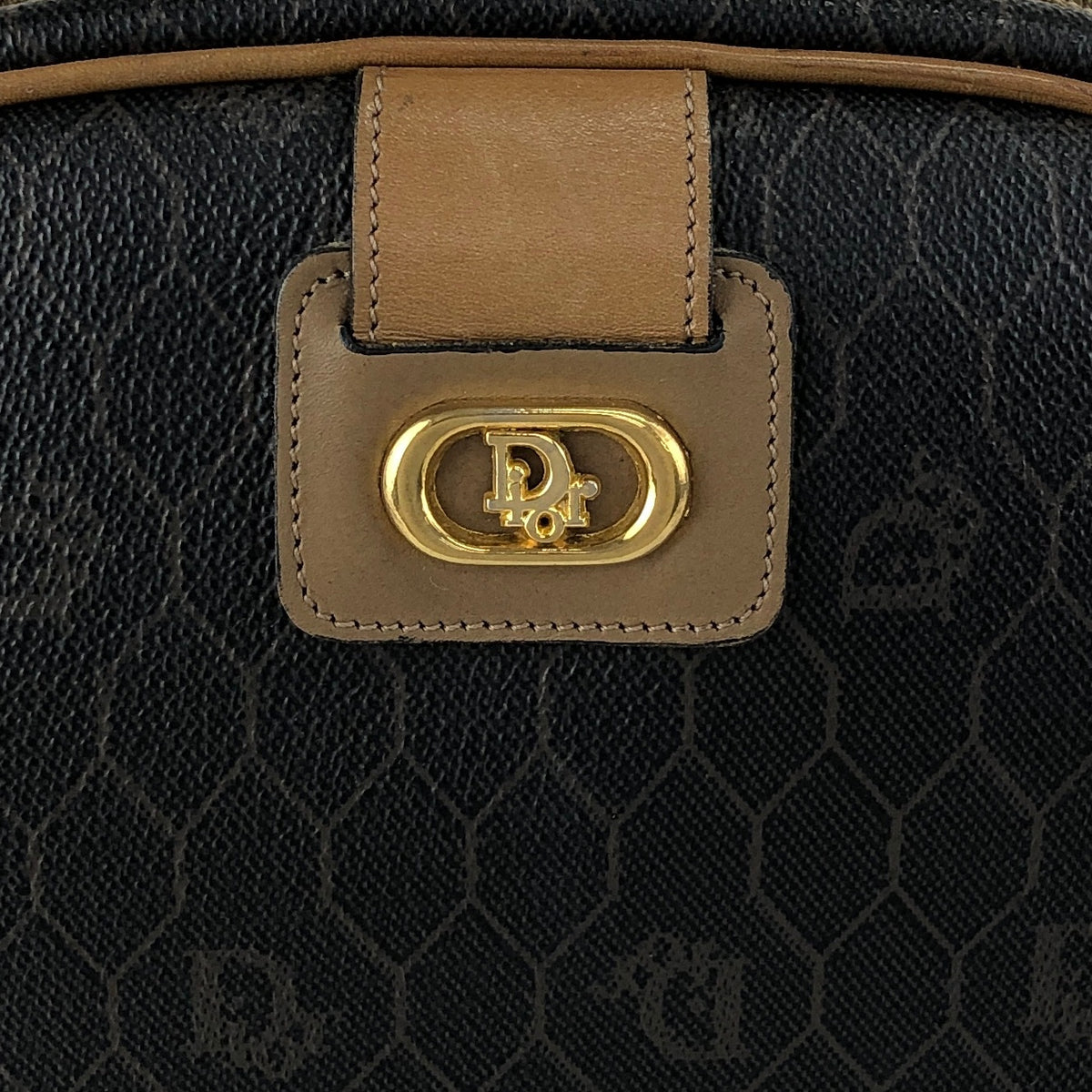 Christian Dior Honeycomb Pattern Shoulder bag Black Vintage nz4vwk