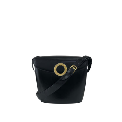 CELINE Circle Logo Shoulder bag Black Vintage kfiinf