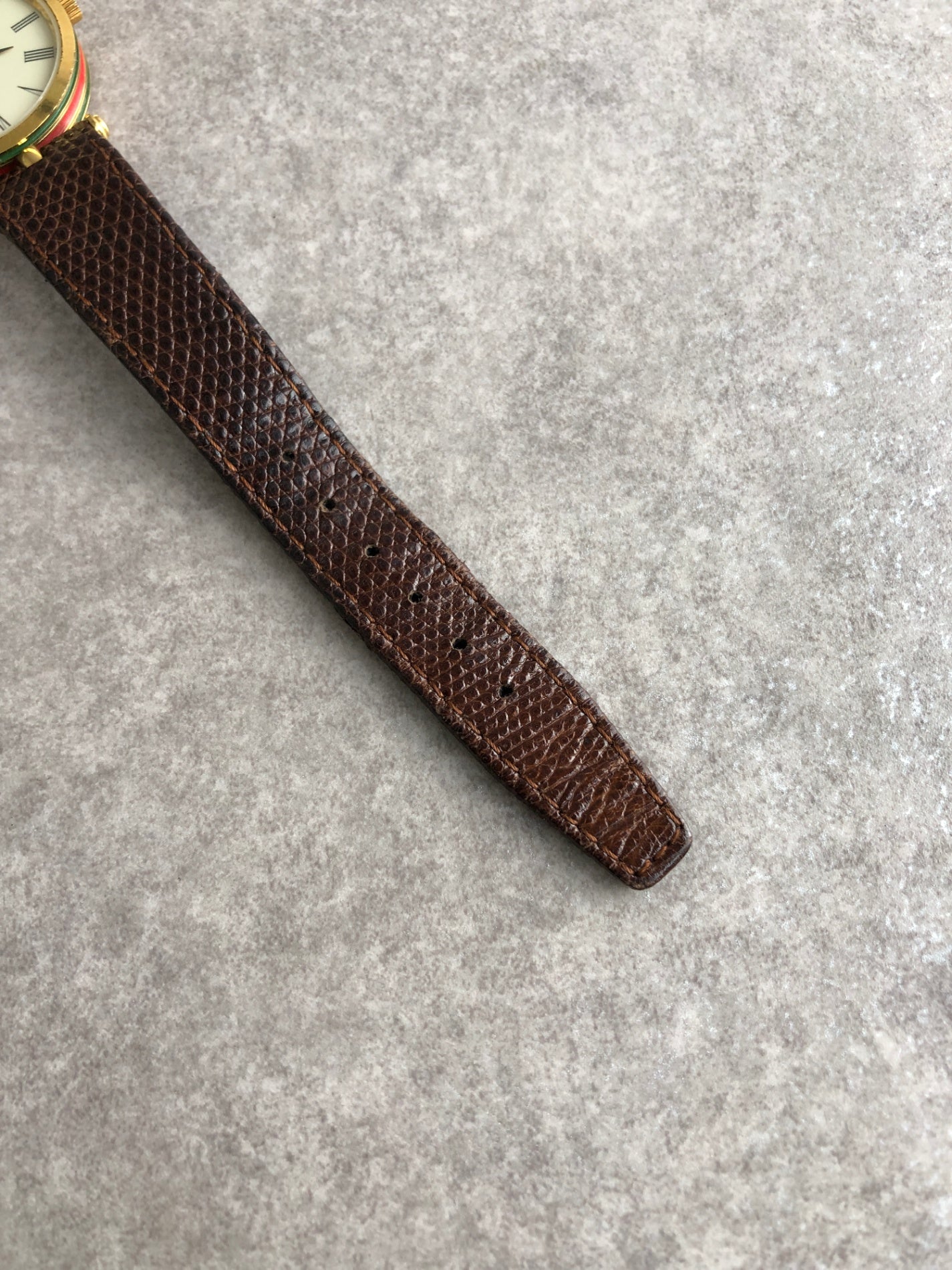 GUCCI Sherry Line Watch Gold×Brown Vintage bunxe7