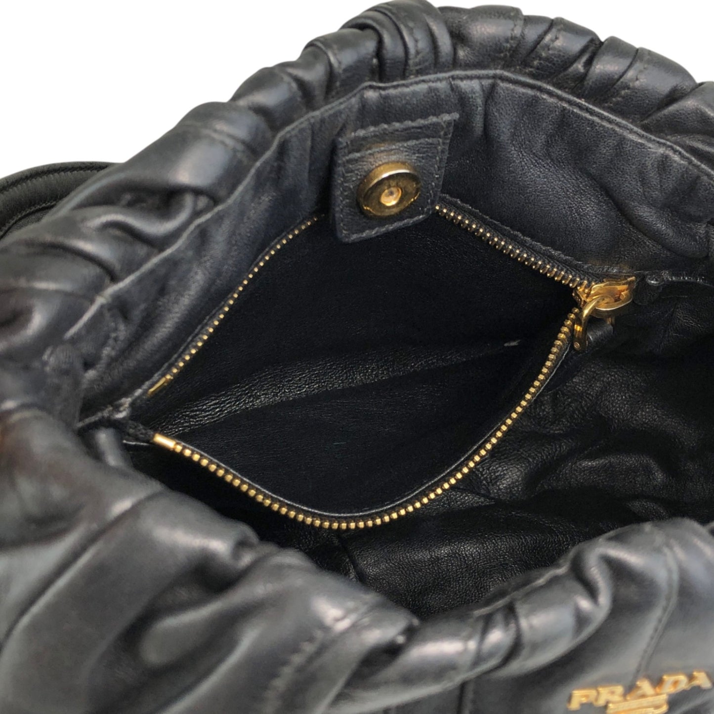 PRADA Logo Shoulder bag Black Vintage 6yixa5
