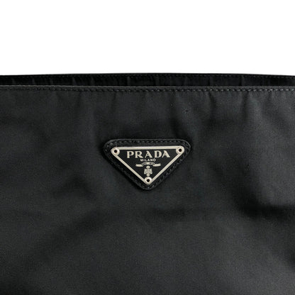 PRADA Triangle Logo Shoulder bag Black Vintage cdactr