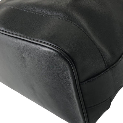 CELINE Gancini Drawstring Shoulder bag Black Vintage 4852gj