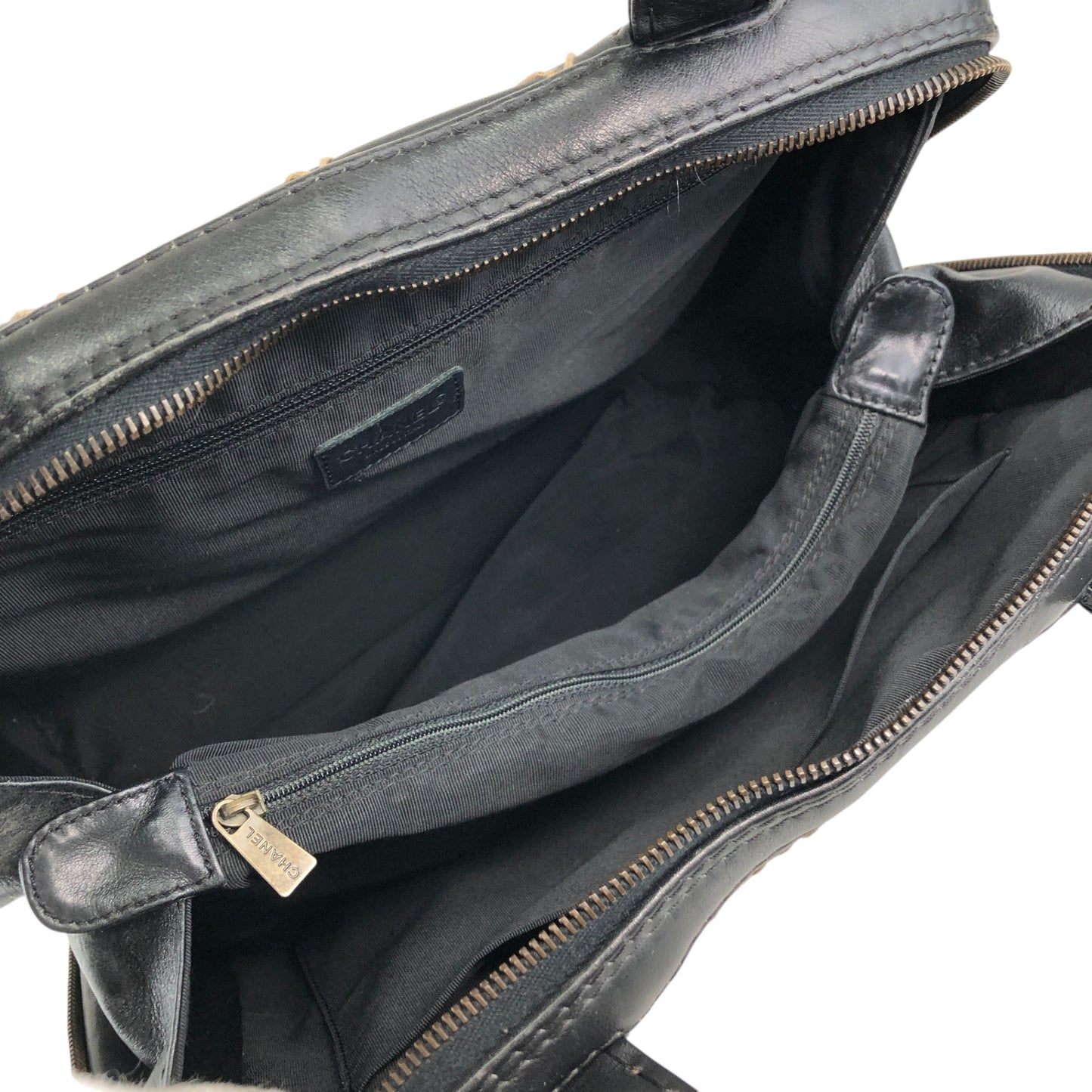 CHANEL Coco Mark Wild Stitch Totebag Black Vintage hvn8p8