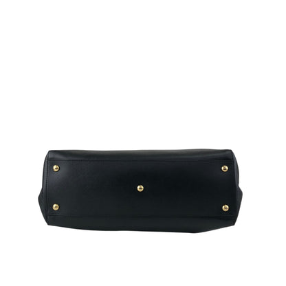 Salvatore Ferragamo Vala Ribbon Handbag Chain Shoulder bag Black Vintage 7fajd7