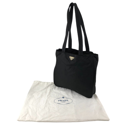 PRADA Tessuto Triangle Logo Totebag Black Vintage 4ica5v