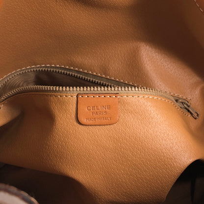 CELINE Macadam Blason Drawstring Shoulder bag Brown Vintage 6tzfb8