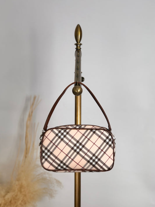 BURBERRY Check Small Handbag Beige Vintage t7rvr4