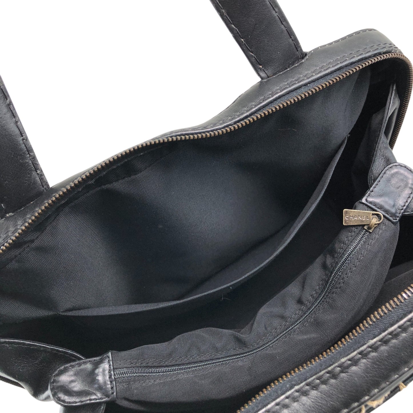 CHANEL Coco Mark Wild Stitch Totebag Black Vintage hvn8p8