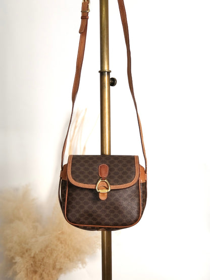 CELINE Macadam Horse Bit Shoulder bag Brown Vintage ydcmjg