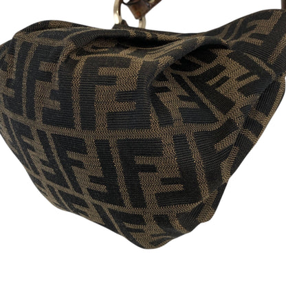 FENDI Zucca Logo Charm Small Handbag Brown Vintage iwix82