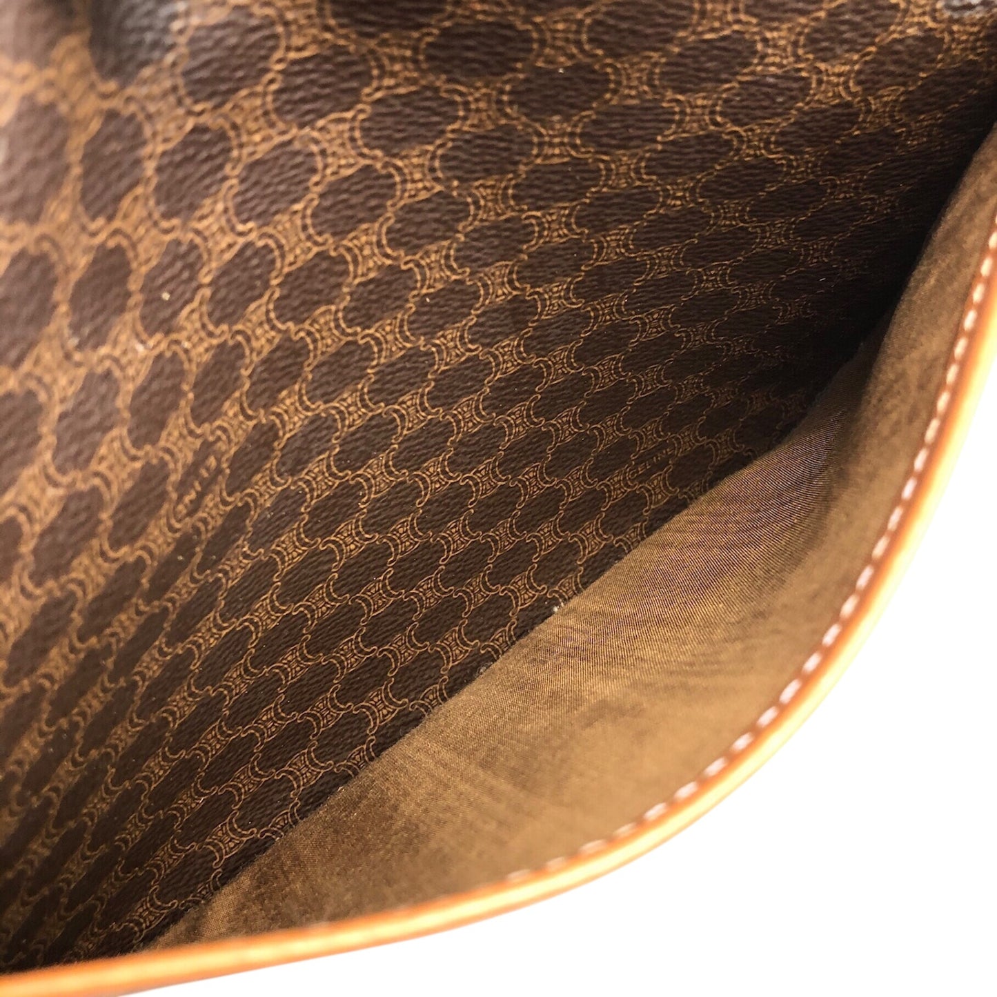 CELINE Macadam Horse Bit Shoulder bag Brown Vintage 3w54jc