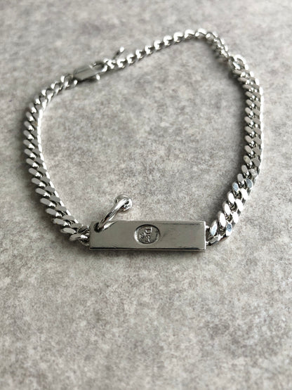 Christian Dior Logo Bracelet Silver Vintage z7c5g4