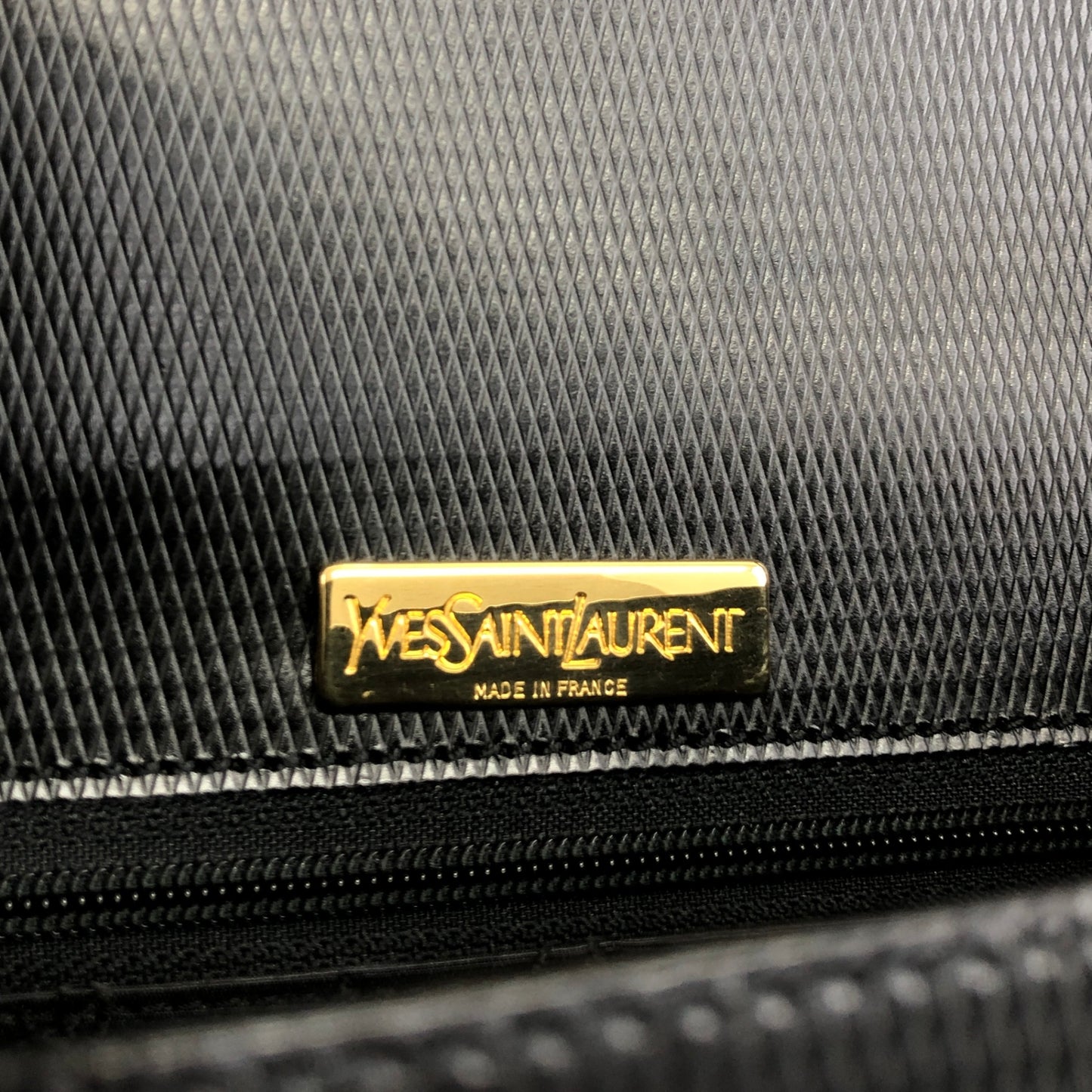 Yves Saint Laurent Logo Shoulder bag Black Vintage avbr5u