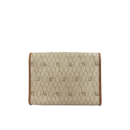 Christian Dior Honeycomb Pattern Shoulder bag Beige Vintage nw6ev5