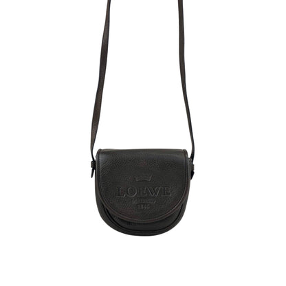 LOEWE Logo Embossed Small Shoulder bag Brown Vintage iavthk