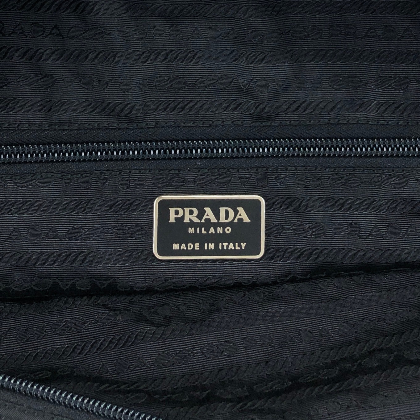 PRADA Tessuto Triangle Logo Totebag Black Vintage bub65u