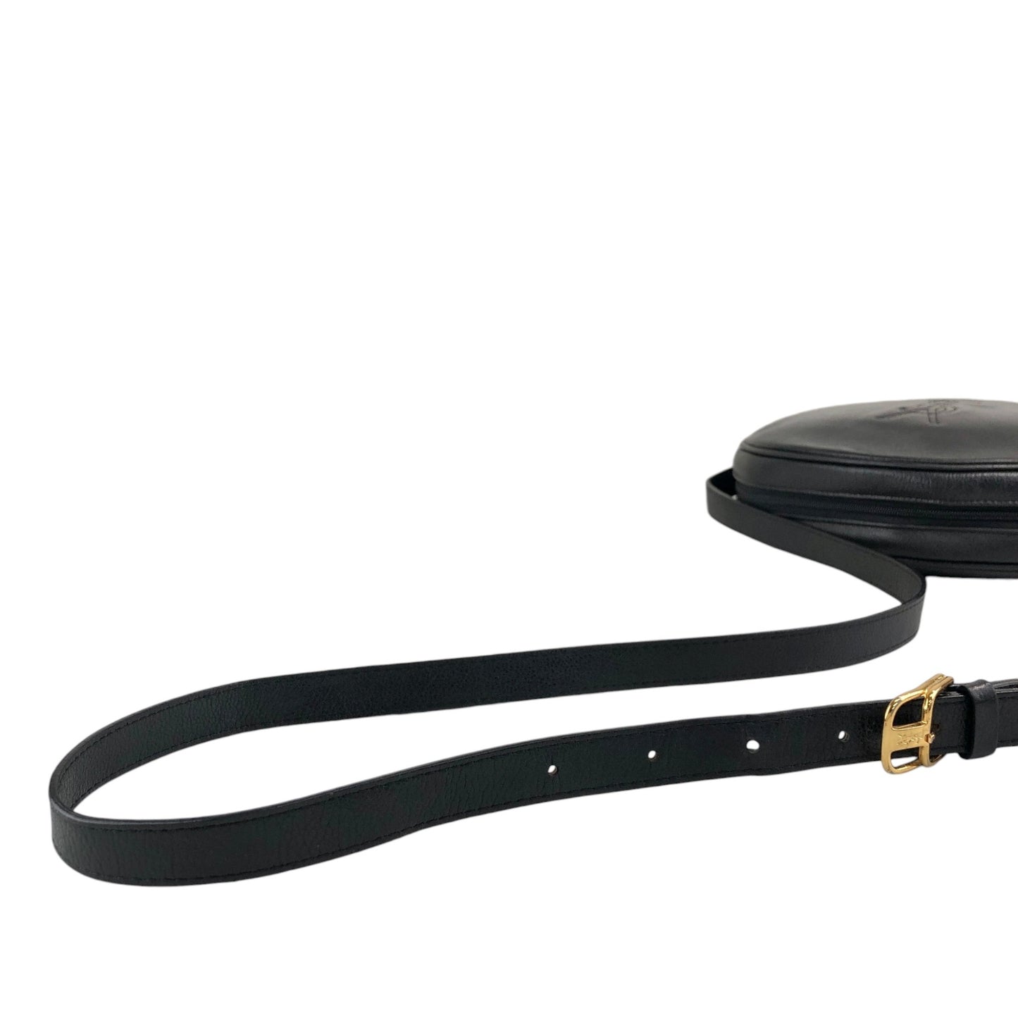 Yves Saint Laurent YSL Logo Stitch Shoulder bag Black Vintage n8ts56