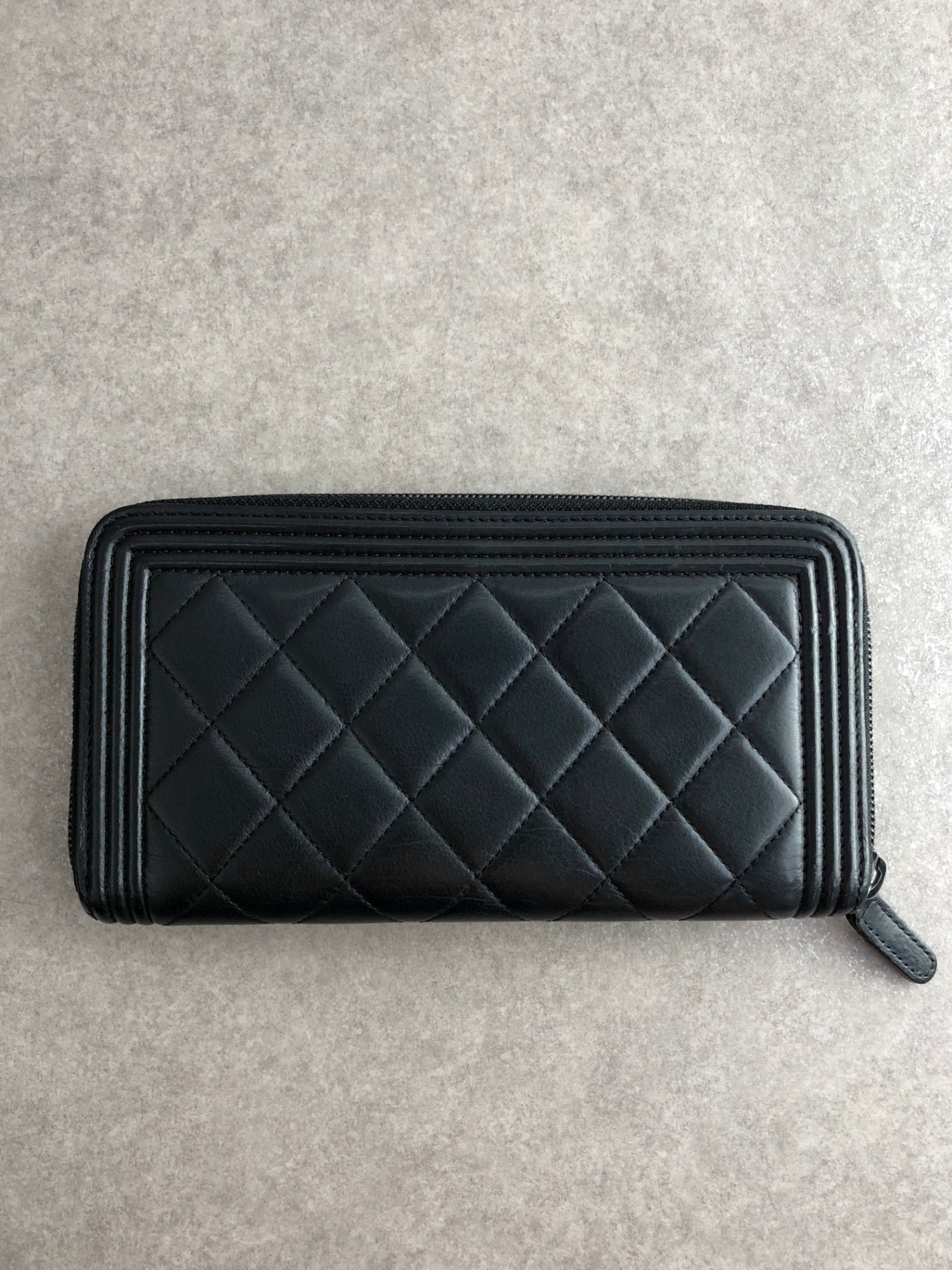 CHANEL Coco Mark Long Wallet Black Vintage 7y7jzs