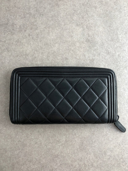 CHANEL Coco Mark Long Wallet Black Vintage 7y7jzs