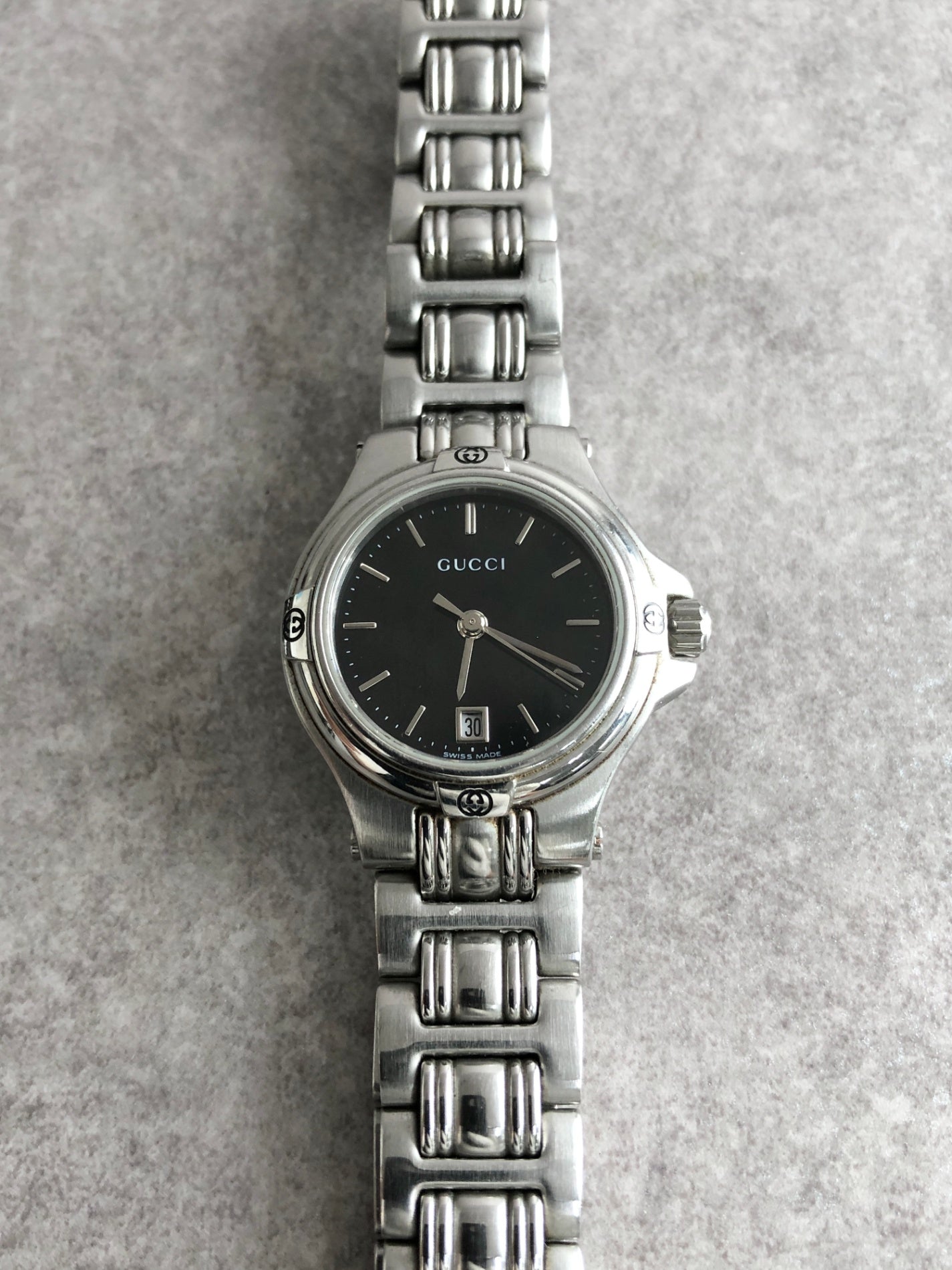GUCCI GG Watch Silver 9040L Vintage ewahfk