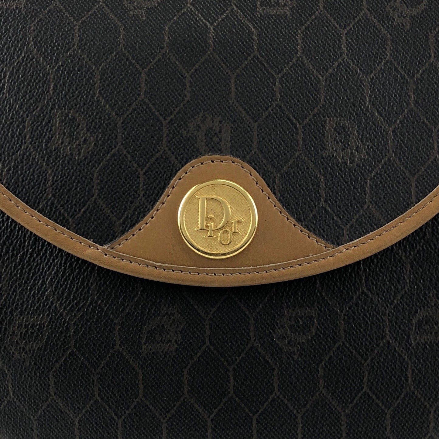 Christian Dior Honeycomb Pattern Shoulder bag Black Vintage p8wvy4
