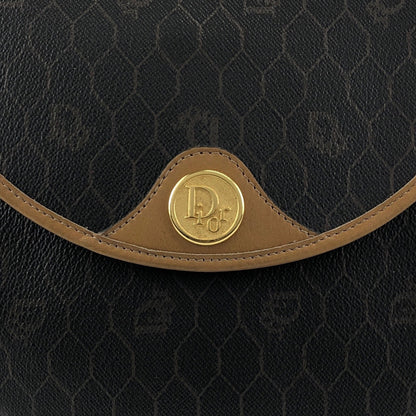 Christian Dior Honeycomb Pattern Shoulder bag Black Vintage p8wvy4