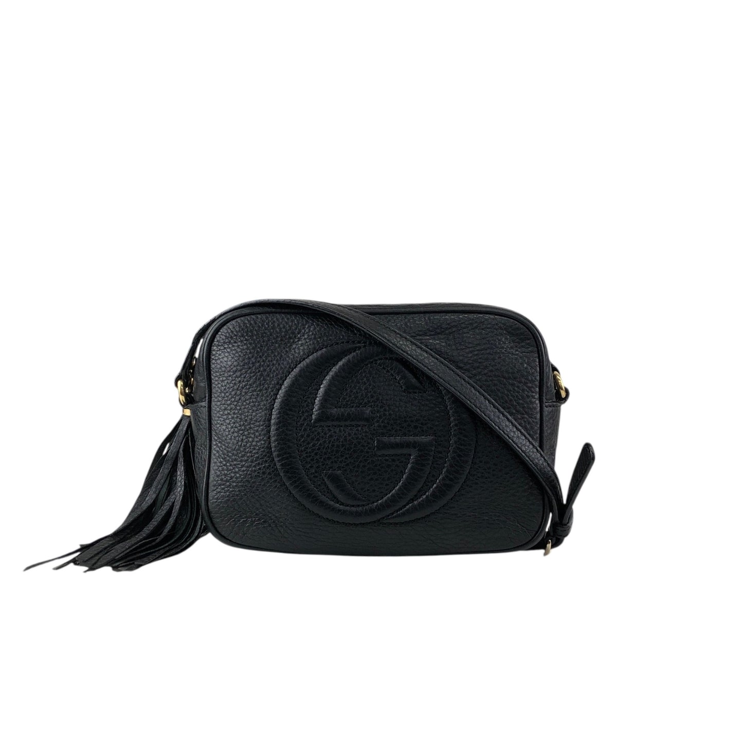 GUCCI Interlocking Tassel Crossbody Shoulder bag Black Vintage svpa7z