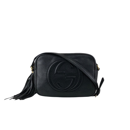 GUCCI Interlocking Tassel Crossbody Shoulder bag Black Vintage svpa7z