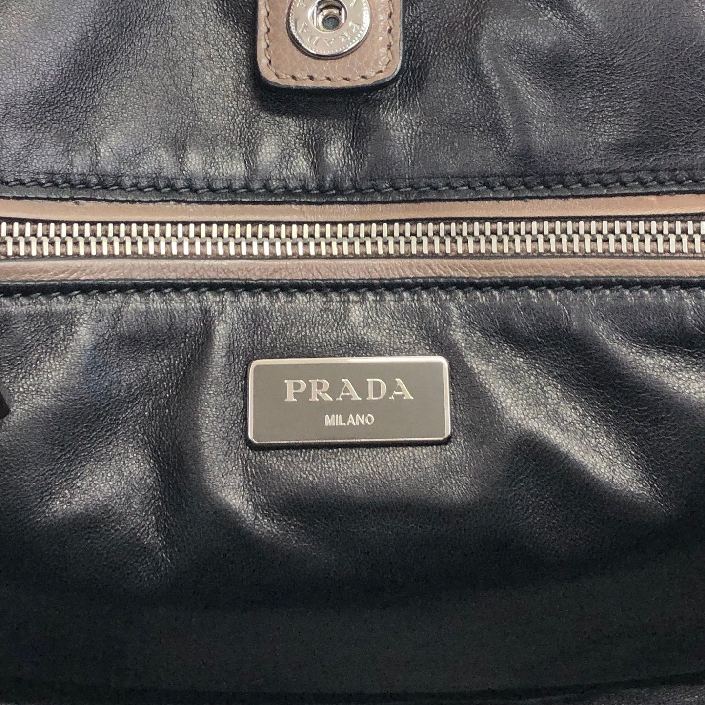 PRADA Triangle Logo Two-way Handbag Shoulder bag Brown Vintage miurph