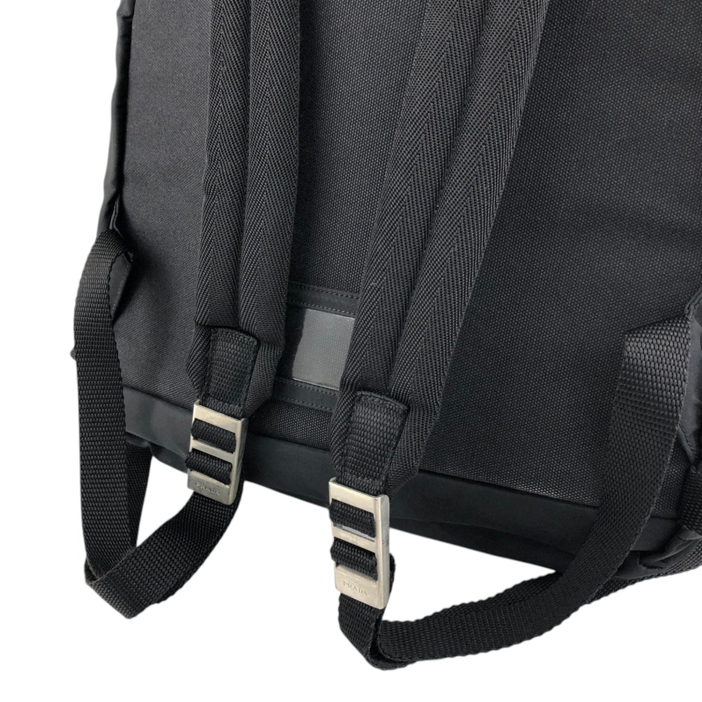 PRADA Tessuto Triangle Logo Backpack Black Vintage 8a5c5r