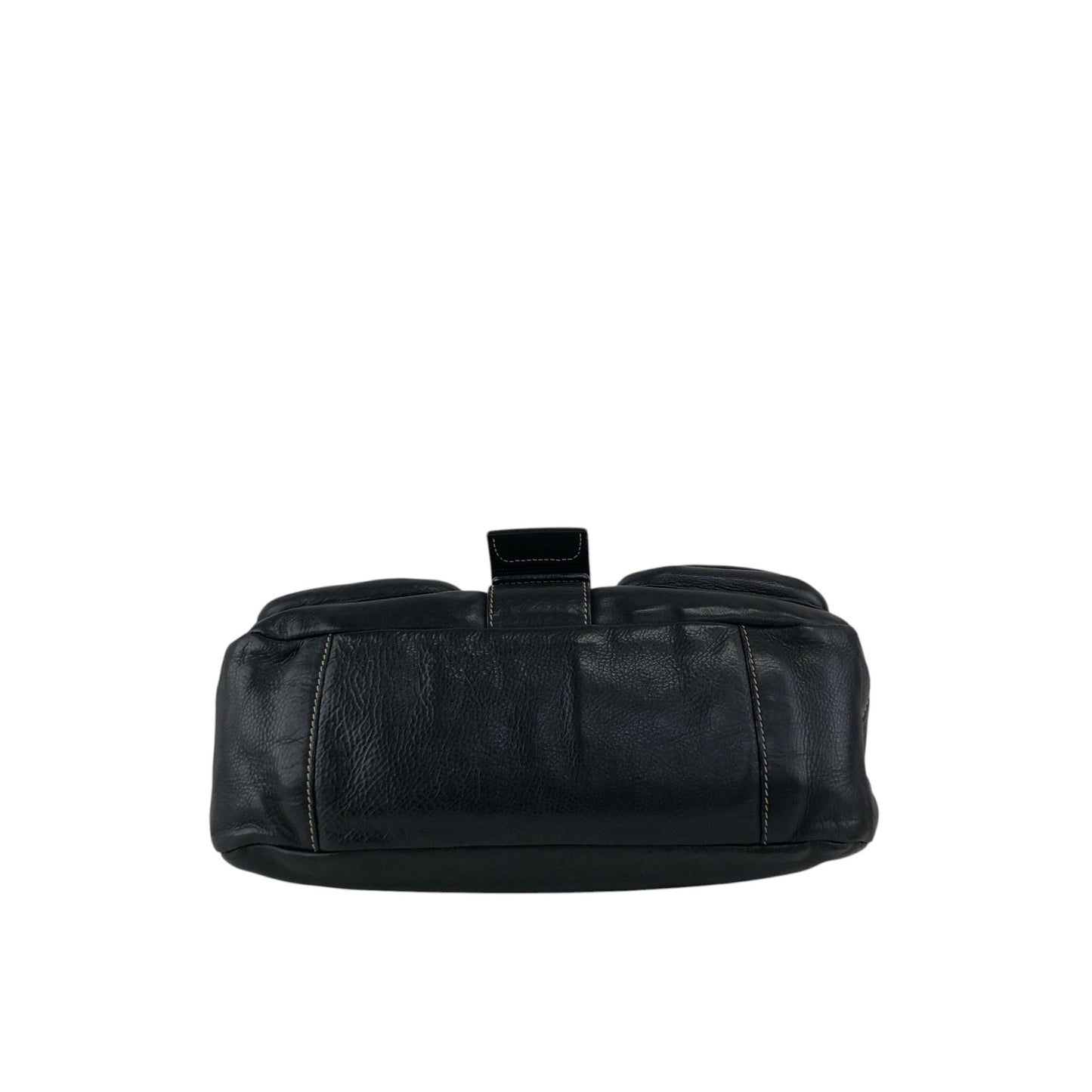 PRADA Triangle Logo Double Pocket Shoulder bag Black Vintage 5hm2yf