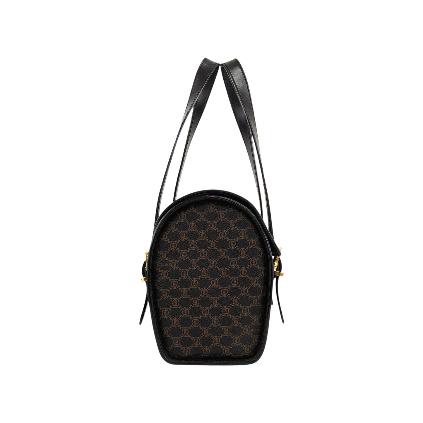 CELINE Macadam Handbag Vanity bag Black Vintage c64kav