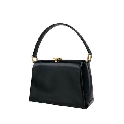 GUCCI Logo Handbag Vanity bag Black Vintage aitdmr