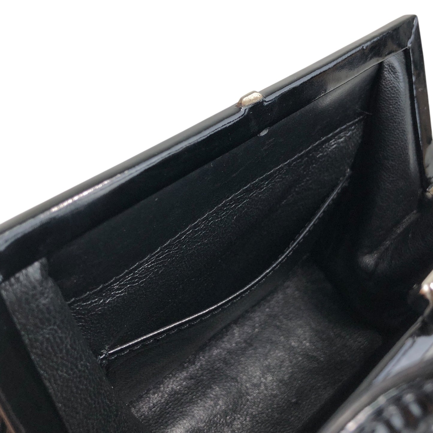 GUCCI Metal Clasp Handbag Black Vintage izypkv
