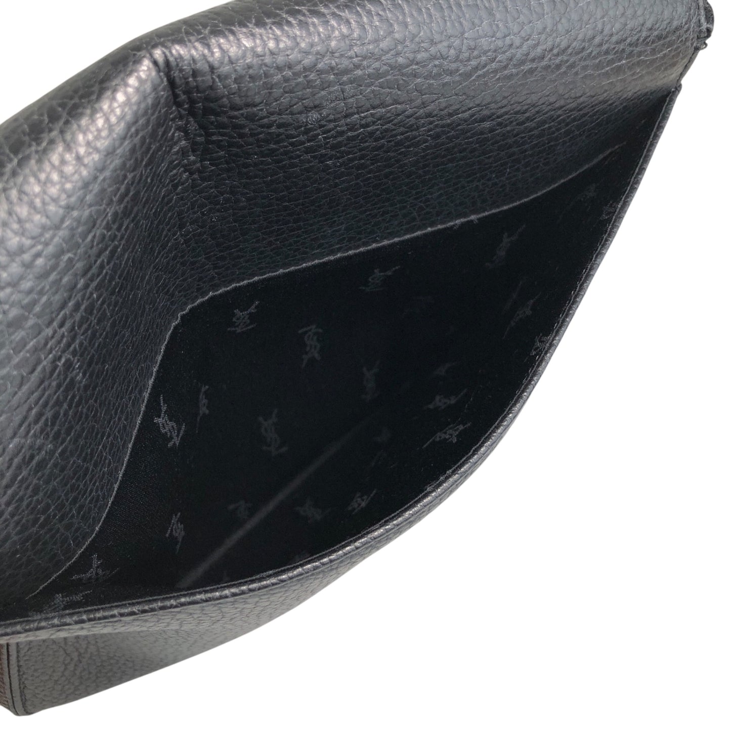 Yves Saint Laurent Logo  Shoulder bag Black Vintage ex2z8n