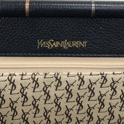 Yves Saint Laurent YSL Logo Bias Stitch Clutch bag Black Vintage hiam4r