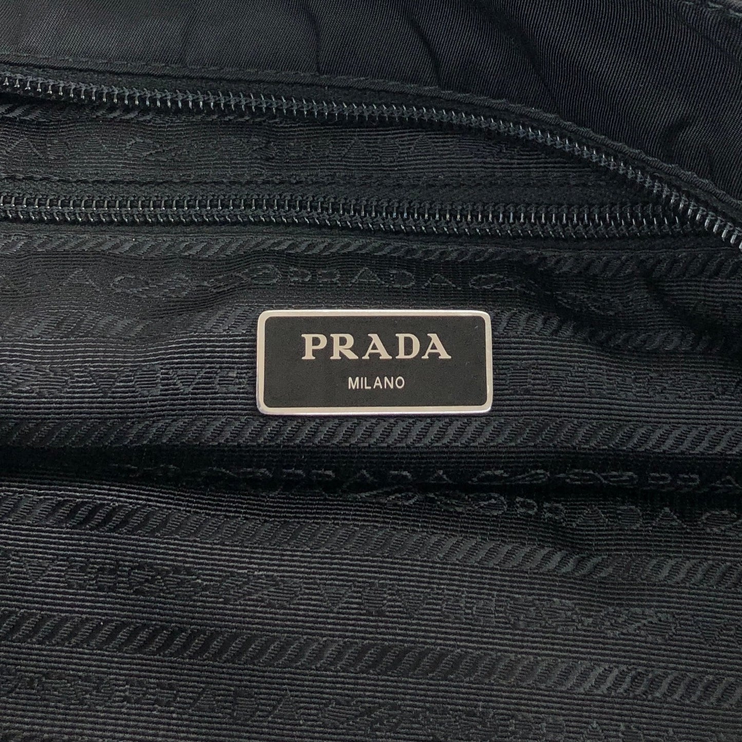 PRADA Tessuto Triangle Logo Totebag Black Vintage 3zhhwr
