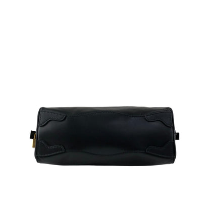 PRADA Logo Embossed Handbag Boston bag Black Vintage nvtnhw