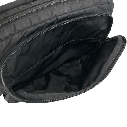 PRADA Tessuto Triangle Logo Front Buckle Shoulder bag Black Vintage 3ce7c7
