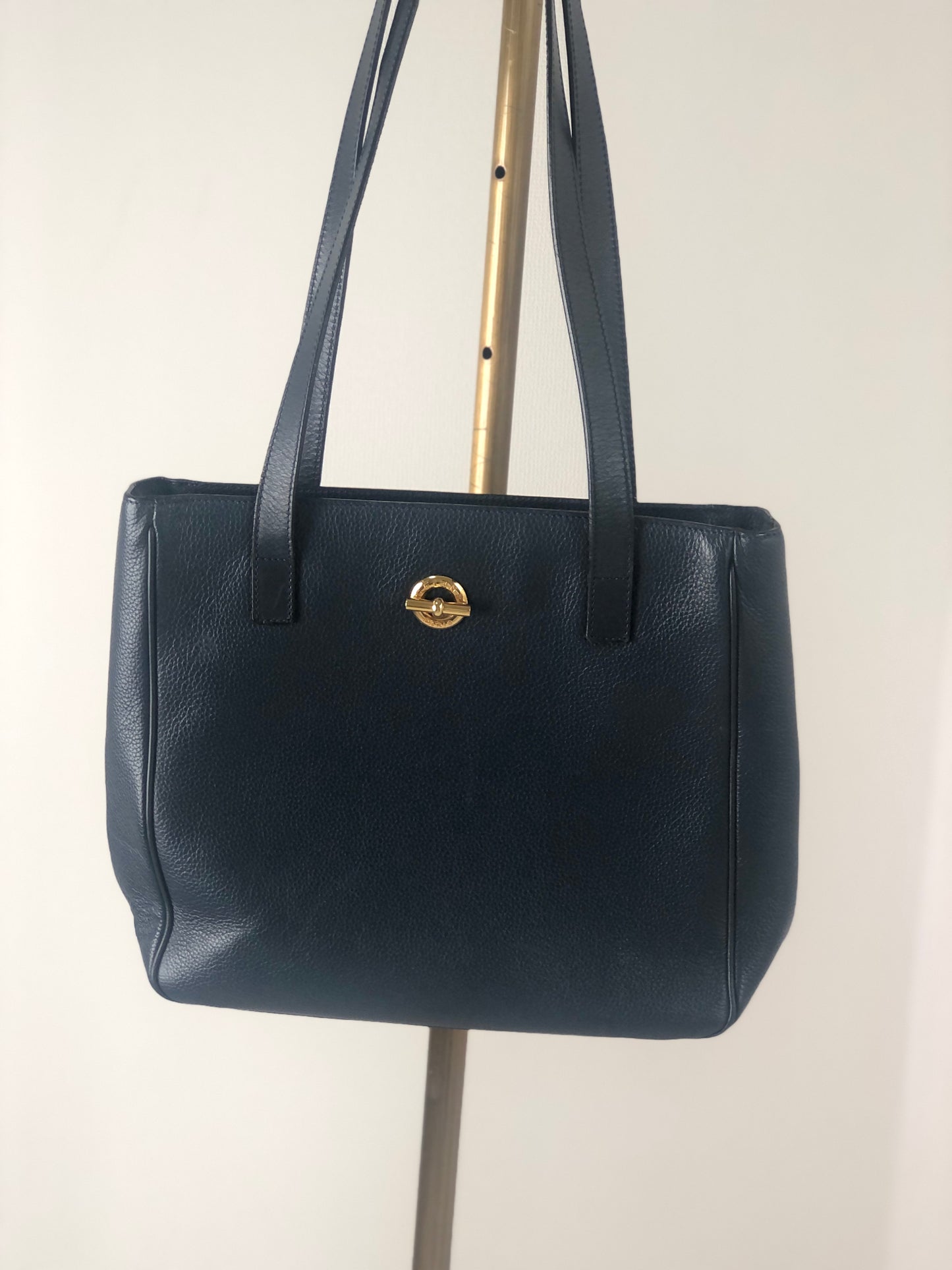 CELINE Leather Totebag Navy Vintage 7ehdvd