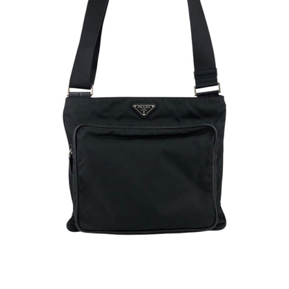 PRADA Triangle Logo Shoulder bag Black Vintage jbnjag