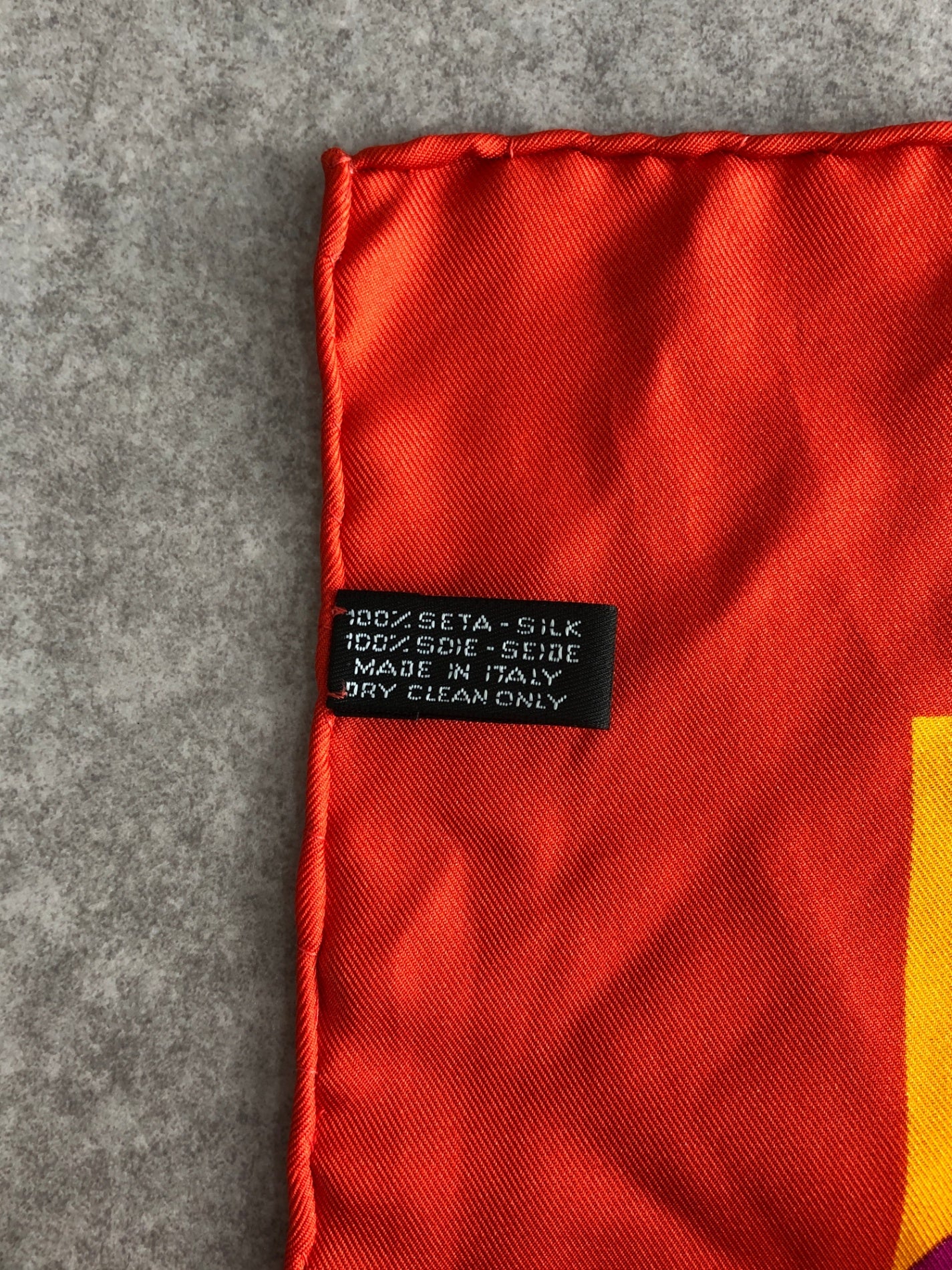 CELINE Circle Logo Silk Scarf Orange Vintage scpa34